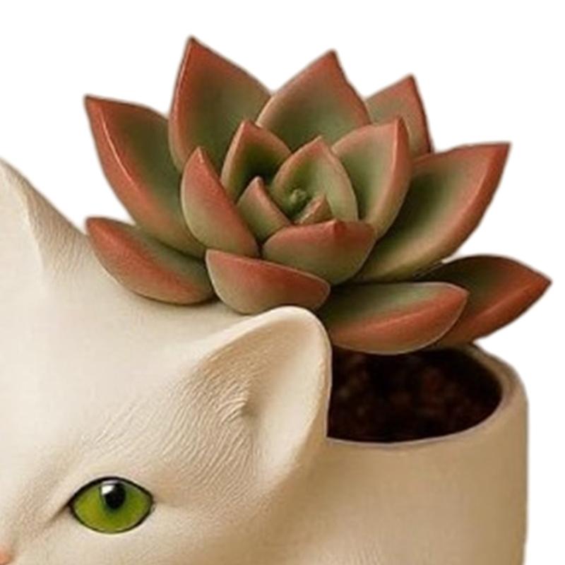 Kitties Themed Resins Plant Pot For Small Succulents Multipurpose Home Decoration Gardening Gift Pet Lover
