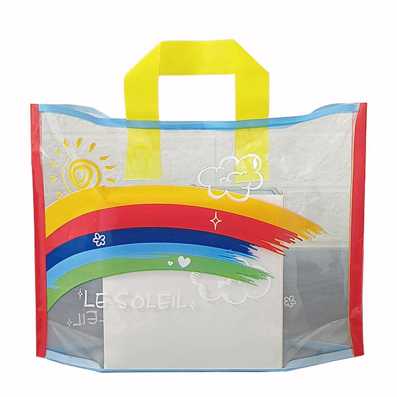 Regenbogen Transparente Tragetasche: Kinder-Gastgeschenk- & Geschenktüte in Groß, Mittel oder Klein