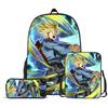 Set di Tre Pezzi di Cartella per Studenti delle Scuole Primarie e Secondarie Astuccio con Disegni Animati Resistente all'Usura Anti-Schizzi Grande Capacità Zaino Scolastico