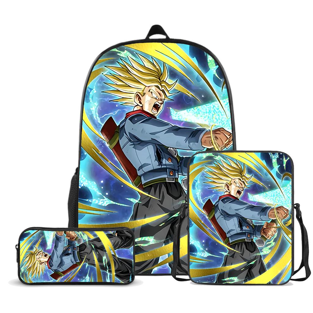 Set di Tre Pezzi di Cartella per Studenti delle Scuole Primarie e Secondarie Astuccio con Disegni Animati Resistente all'Usura Anti-Schizzi Grande Capacità Zaino Scolastico