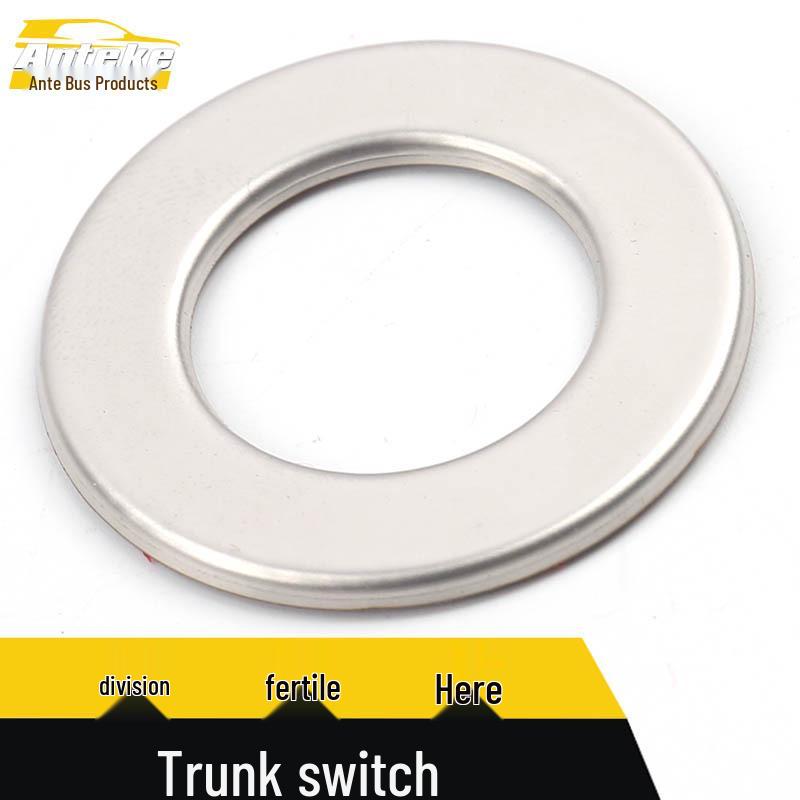 Cavalier Trunk Switch Luminous Ring & Stainless Steel Tailgate Button Decor Sticker
