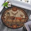 Forest Deers Round Area Rug,Carpet Rug for Living Room Bedroom Sofa Playroom Decor,Non-slip Floor Mat