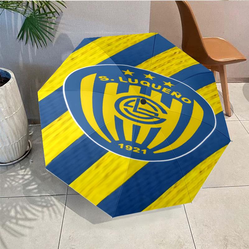 Luque?o Club Emblem Umbrella - Automatic Open/Close, Compact 8-Rib Lightweight Umbrella Essential for outdoorPicnic Accessory Fan Gifts