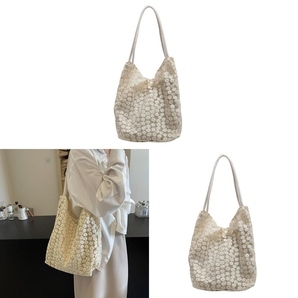 Lace Tote Bag With Magnetic Closure For Casual Daily Use