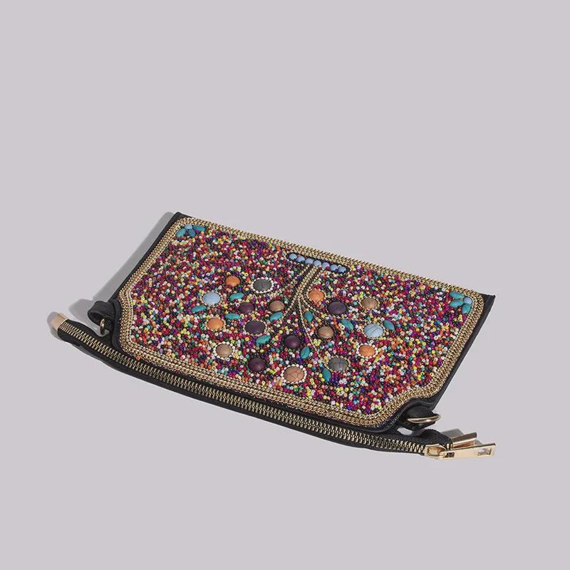 Bohemian Rice Pearl Shell Flower Crossbody Bag for Women - Travel & Photography Shoulder Bag