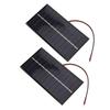 2pcs Solar Panel with Cable 1W 6V Polycrystalline Silicon Solar Charging Panel for Cell Phone