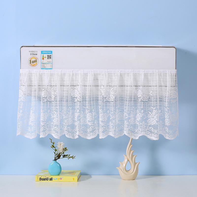 Biely čipkovaný kryt na klimatizáciu 1,5 HP - Elegantná ochrana proti prachu a vetru do spálne.