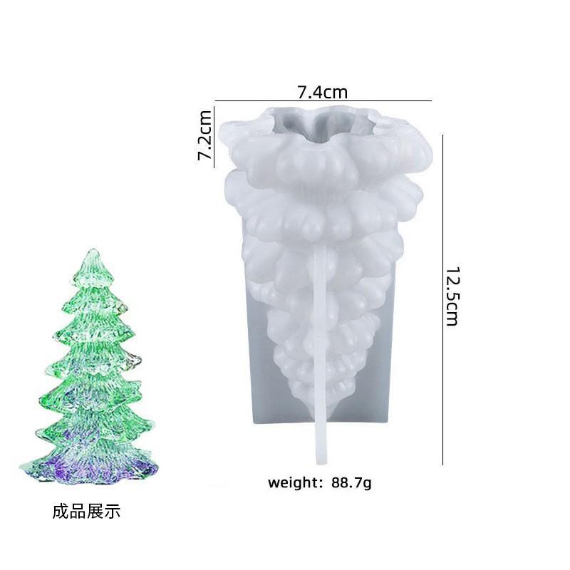 3D Christmas Tree Silicone Mold DIY Handmade Christmas Ornament Aromath Soap Epoxy Resin Plaster Craft Molds Home Festival Decor