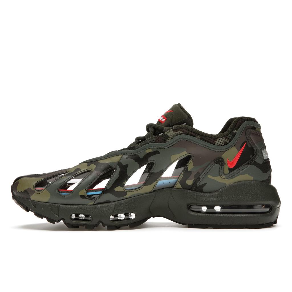 Nike X Supreme Air Max 96 Dark Army Speed Red Clear Unisex CV7652-300