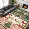 Christmas Custom Name Printed Square Area Rug Soft Non Slip Floor Carpet For Bedroom Holiday Gift