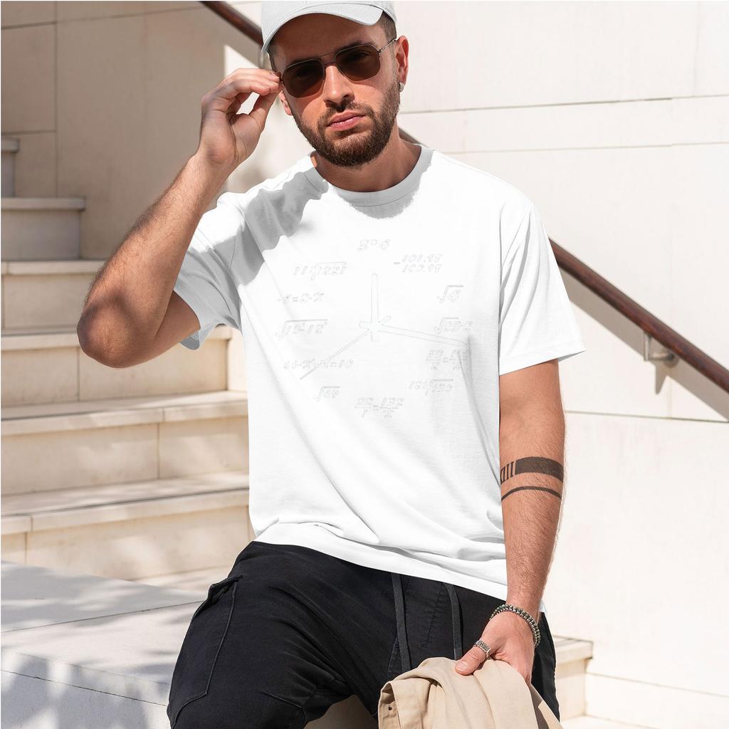 2026 New Model Unisexs Tshirt 100 Cotton Casual Funny Math Clock Print Summer Loose Oneck T Shirt For Unisex Short Sleeve Tshirt