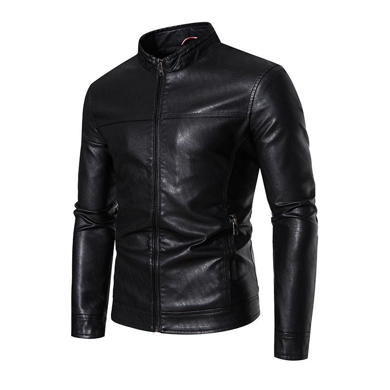Men's leather jacket autumn new lapel slim handsome men's casual pu leather jacket locomotive jacket men trendy