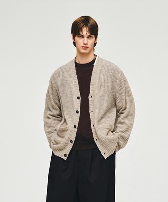Ziosongzio [Collection] Sheared Knit Cardigan Beige Bi2Kt207Be