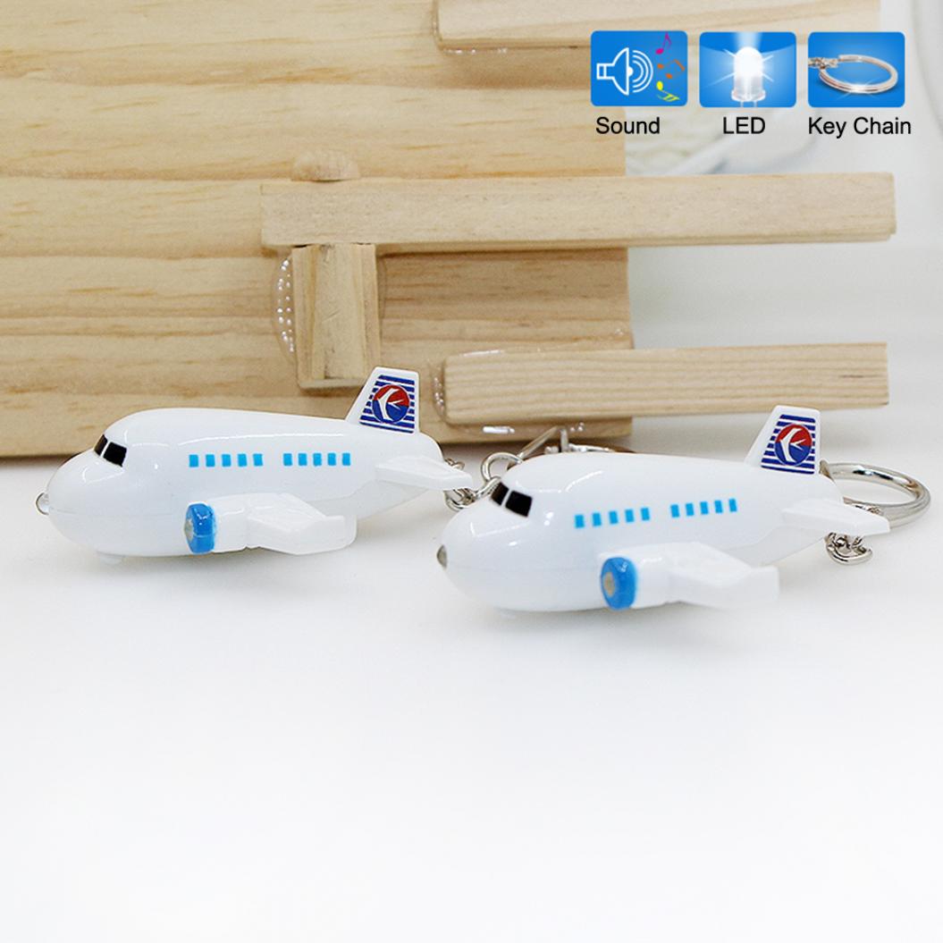 Прекрасный самолет светодиодный звуковой брелок автомобильный брелок для ключей сумка — фото 2