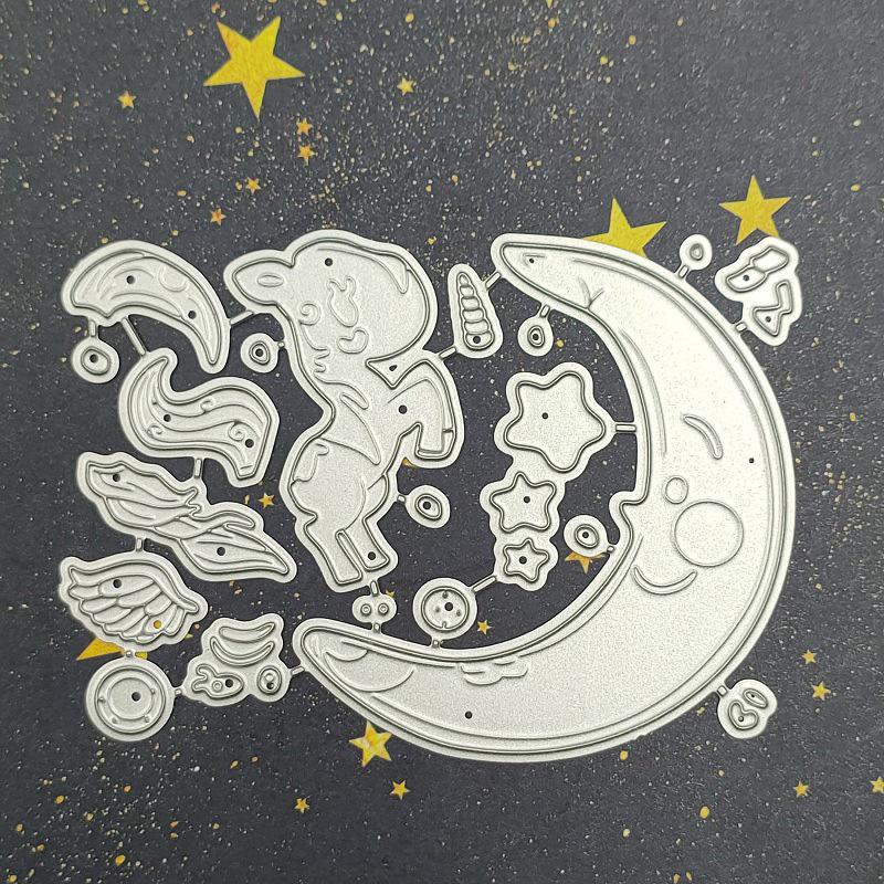 Moon and Pony Metal Cutting Dies Craft Embossing Scrapbooking Stamps for Card Making Decor