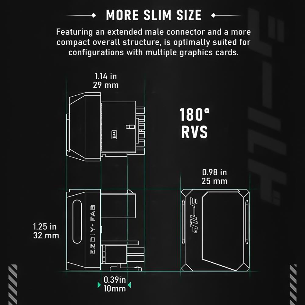 12VHPWR 180 Degree Angled Adapter 16 Pin GPU Power Connector 12V HPWR Adapter for 12+4pin RTX 3090Ti 4070Ti 4080 4090