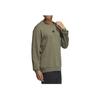 Adidas Solid Color Casual Crew Neck Long Sleeve Sweatshirt Men Tops Green IP4961