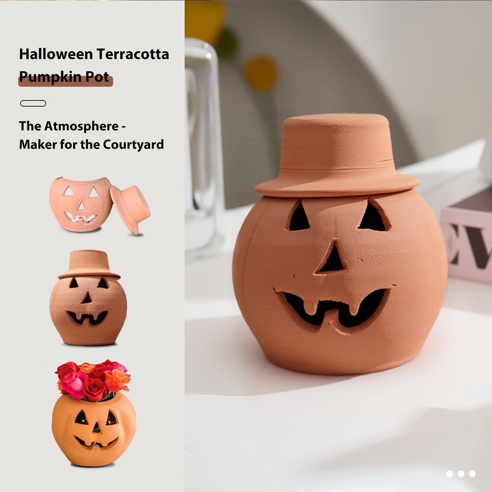 

Halloween Multipurpose Pumpkin Flower Pot Candy Pot Light Pot One Size