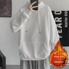Men's Japanese Loose Fit Thin Fleece Hooded Sweatshirt for Spring/Autumn - Trendy Unisex Outerwear