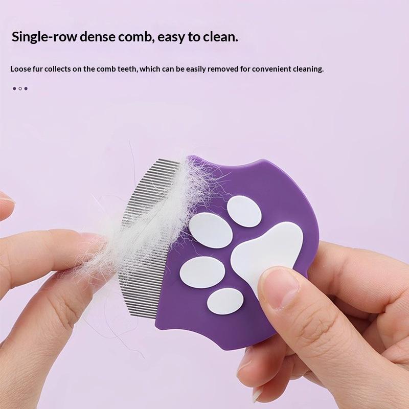 Pettine Viso Cane & Gatto con Design Curvo in Acciaio Inossidabile per la Pulizia delle Macchie Lacrimali del Mento-Rimozione Flessibile di Peli e Detriti dell'Animale Domestico