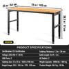 VEVOR Workbench Adjustable Height, 183 x 64 cm Garage Table with 72 – 97 cm Heights & 900KG Load Capacity