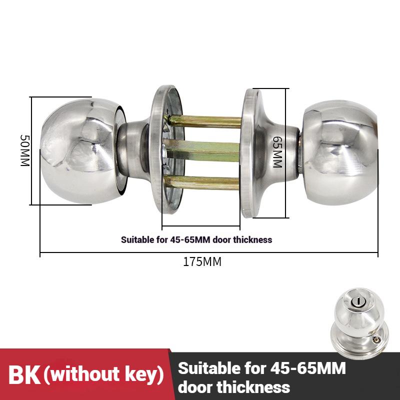 ZEXEF Door Handle Knobs Spherical Lock Indoor Bedroom Door Ball Lock Stainless Steel Universal Locks Accessories with Keys