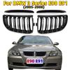 Frontnierengrill, Auto-Frontstoßstangengrill, Doppellamellen-Sportnierengrill, für BMW E90 E91 2005–2008 (Schwarz glänzend)