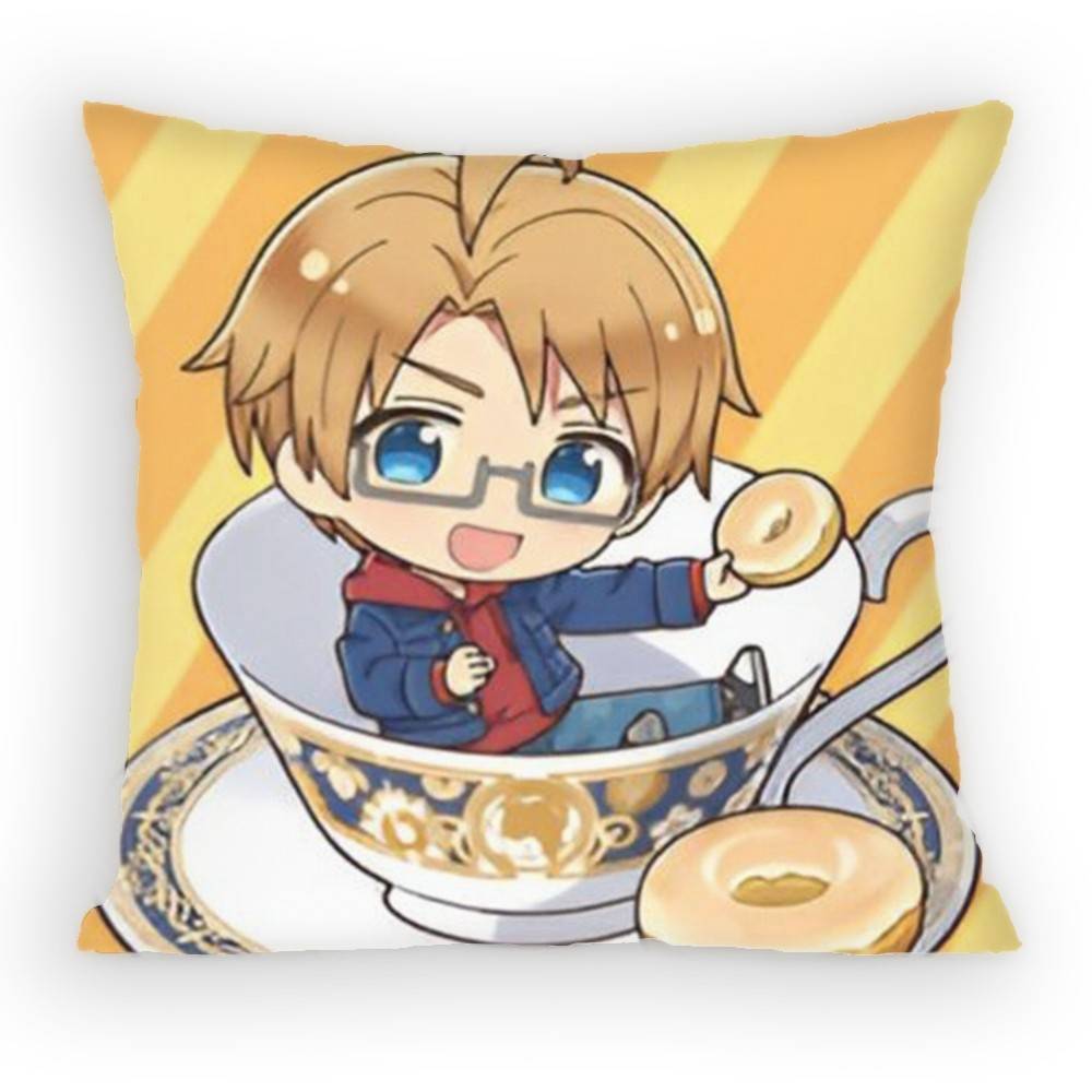 Anime Hetalia WorldStars Alfred F Jones Pillow Case Sofa Living Room Bedroom Headboard Backrest Cushion Square Cushion Nap Time