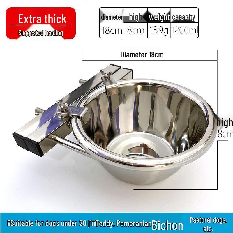 Stainless Steel Anti-Tip Hanging Dog Bowl for Large Dogs