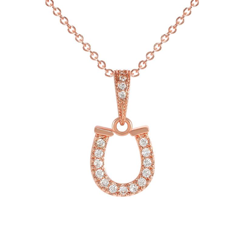 Original Design Horseshoe Pendant, Japanese and Korean Simple INS Style Street Wear Letter U Necklace