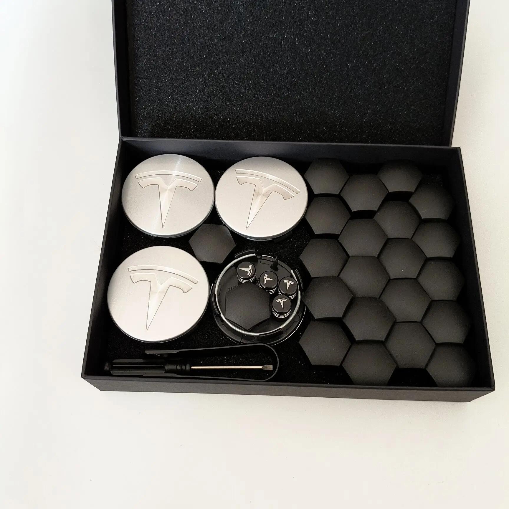 

31PCS for Tesla Model3 ModelY Juniper Cover Wheel Conversion Kit Car Wheel Hubcap Center Cap andTire Cap Screw Accessories