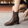 Knitted elastic boots high-heeled short boots women's spring and autumn single boots 2025 new thin boots thick heel medium tube fashion boots