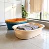 Deepened Plastic Laundry Basin with Integrated Wash and Rubbing Board for Home or Dorm Use