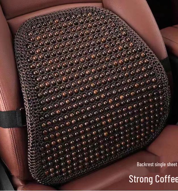 Four Seasons Universal Car Seat Cushion Set: Cooling Summer Pad with Breathable Wooden Beads and Bodhi Rattan Mat
