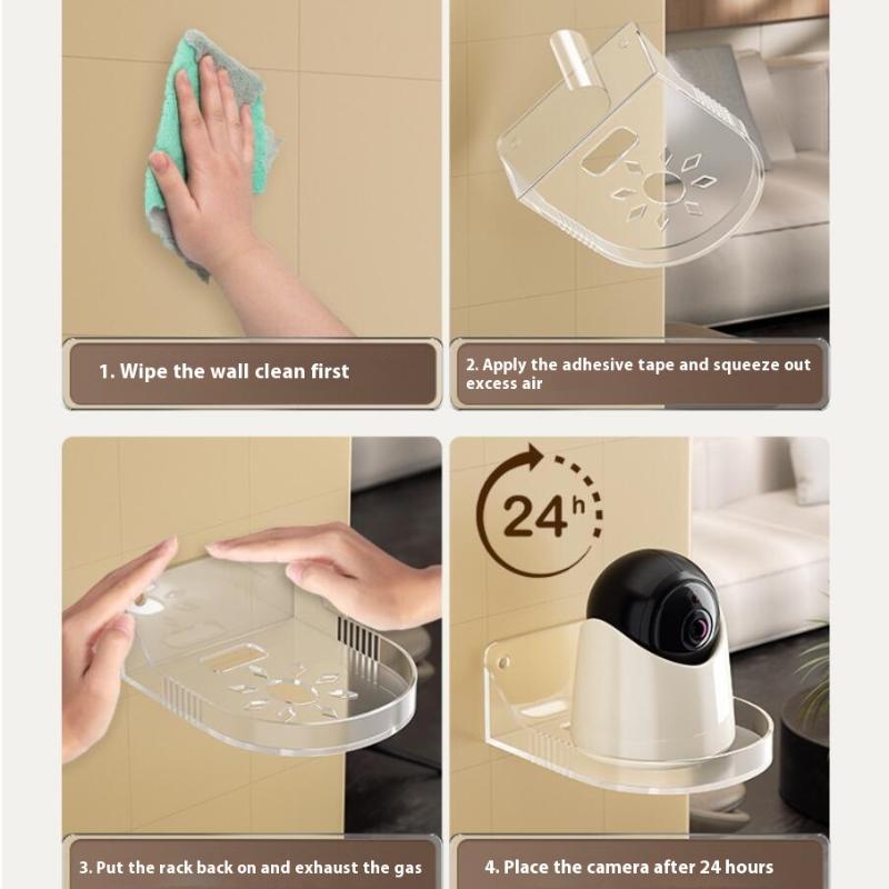 1 Set Self Adhesive Mini Cctv Monitoring Bracket Mini Wall Mounted Camera Supporting Holder Surveillance Mount Shelf