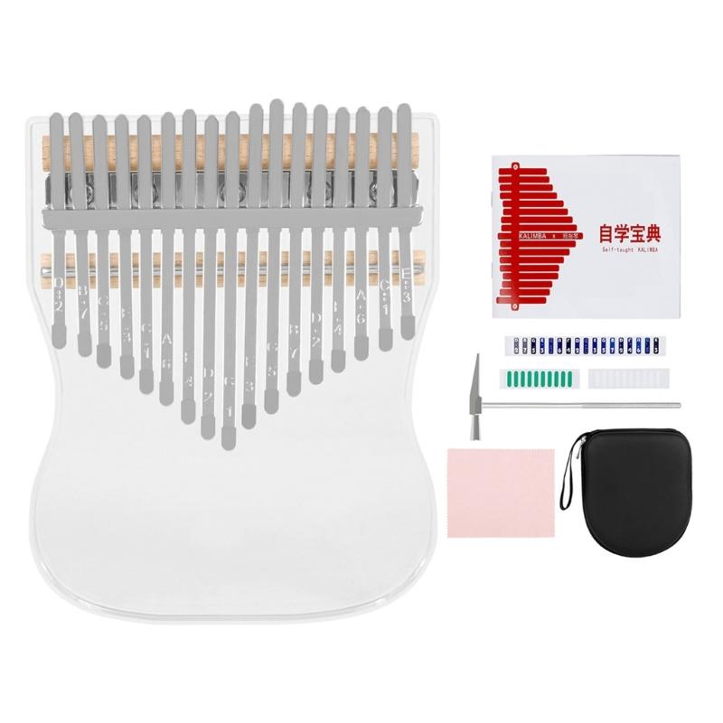 

Portable 17 Keys Mini Kalimba Piano Clear Crystal Finger Piano Thumb Piano Musical Instrument Christmas Gift for Kids 1