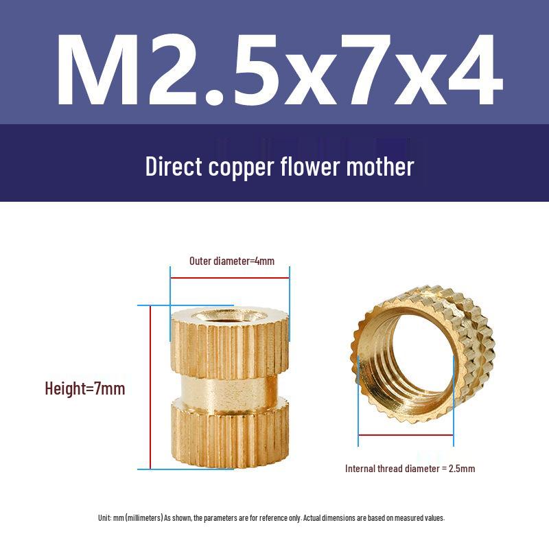 M1-M10 Knurled Brass Heat Insert Nut for Injection Molding