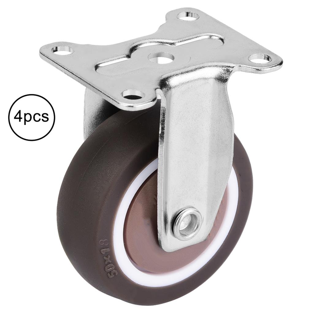 4Pcs 2in TPE Rubber Removable Mute Chair Fixed Rubber Casters