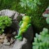 Garden Decor Accessories Micro Landscape Ornament Frog Design Resin Figurine Hand Painted Waterproof Statue for Succulent Potted Plants Moss