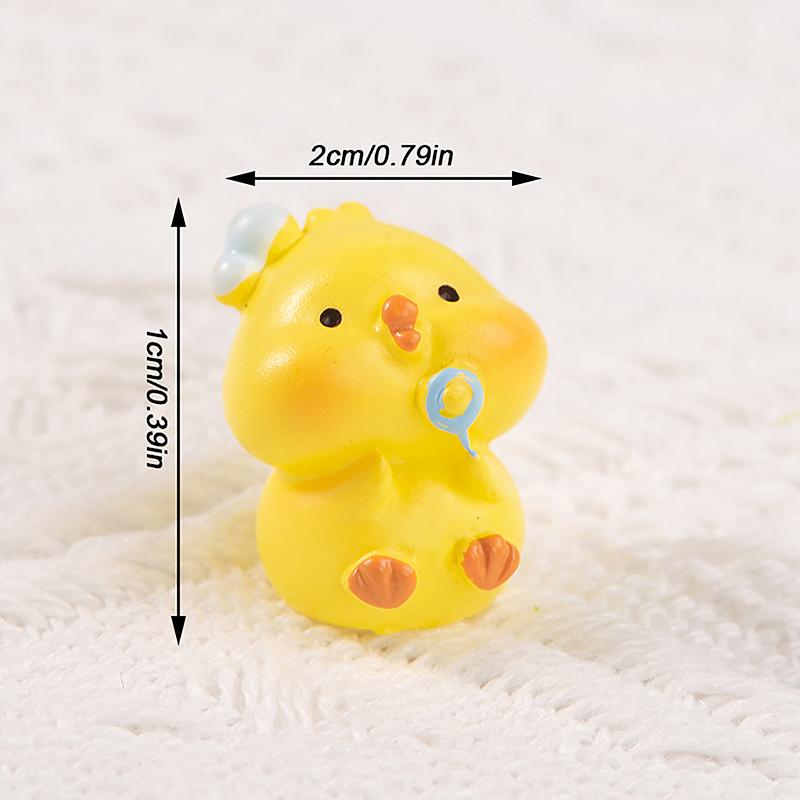 Cute Little Yellow Chicken Animal Micro Landscape Ornaments Resin Figurines Miniatures Doll Home Decorations Desktop Accessories