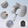 U-shaped Inflatable Travel Pillows Portable Air Pillow Neck Support Cushion Comfortable Sleeping Pillow Press To Inflate Pillow