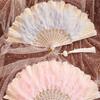 Wedding Feather Hand Fan Handmade Retro Lace Feather Fans for Wedding Party Gift Chinese Luxurious Wedding Decoration