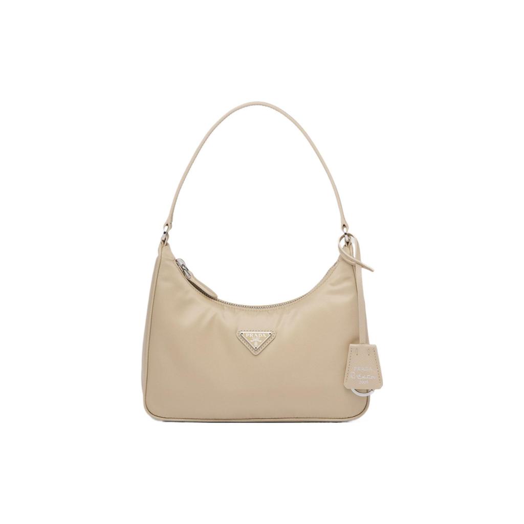 Prada Re-Edition 2005 Zipper Closure Nylon Handbag Shoulder Bag Mini Women handbags Desert-Beige 1NE204_R064_F0F24