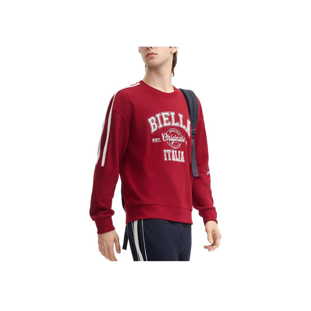 FILA Fashion Letter Versatile Skin-Friendly Soft Sweatshirt Men sweatshirt Burgundy F11M449210A-WI