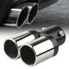 1PC Dual Outlet Exhaust Tip Chrome Stainless Steel Car Exhaust Muffler Tip Rear Tail Throat Car Accessories