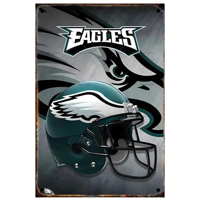 Vintage Football Helmet Metal Tin Sign Plaque  Wall Decor Iron Painting for Man Cave Home Cafe Garden Club Bar  Retro Art Pos