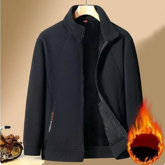 Herren Herbst Dicke Warme Fleecejacke Winter Einfarbig Lässig Polarjacke Outdoor Windjacke Sportbekleidung Oberbekleidung