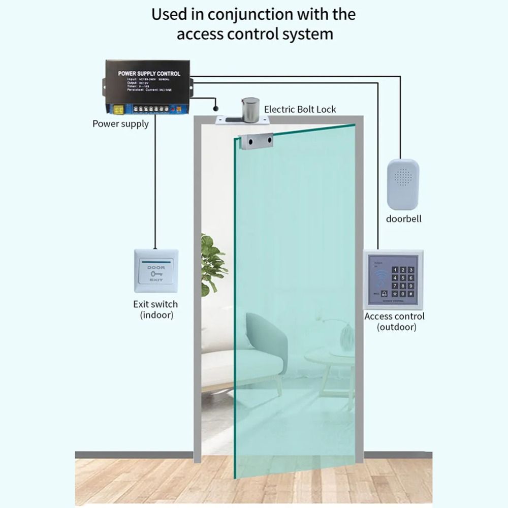 12V Mortise Bolt Locks Embed Install Magnetic Induction Lock Electric Drop Bolt Lock  Door Security