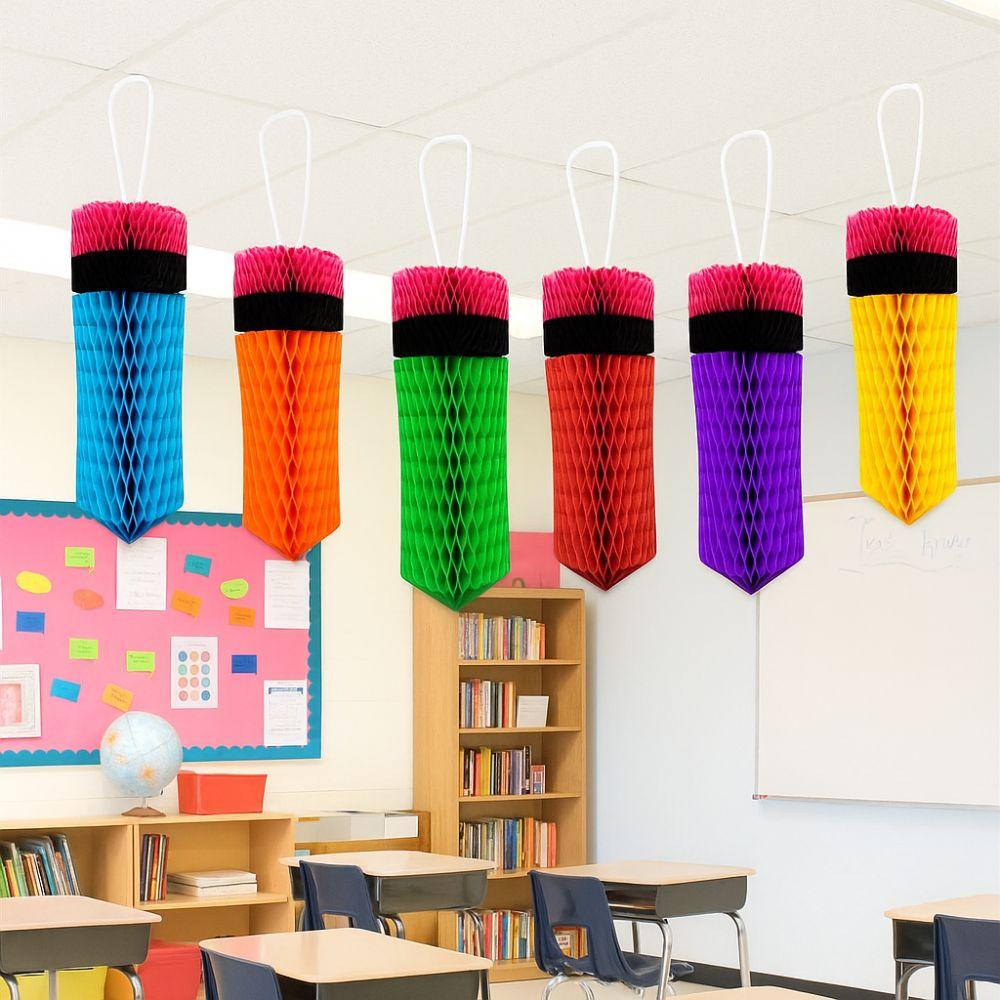 Paper Pencil Honeycombs Ornaments Beautiful Paper Pencil Ornaments Crayon Decor  School Event