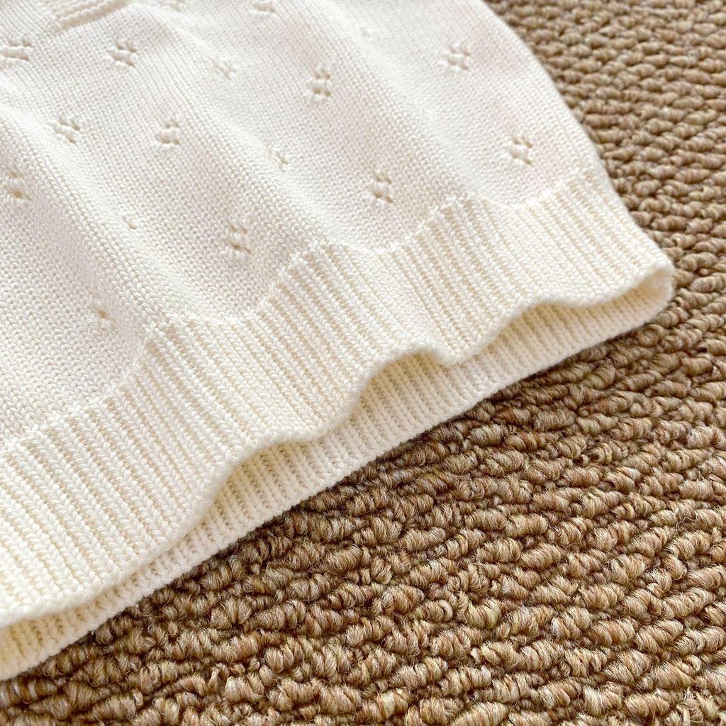 Boys' Pure Cotton Knit Sweater and Shorts Set - Long Sleeve Spring/Autumn, Suitable for Boys and Girls